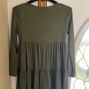 Olive Green Long Sleeve Dress
